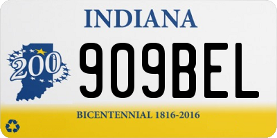 IN license plate 909BEL