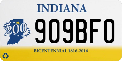 IN license plate 909BFO