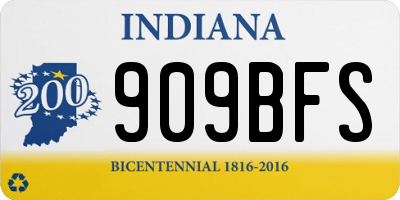 IN license plate 909BFS