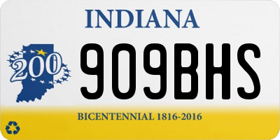 IN license plate 909BHS