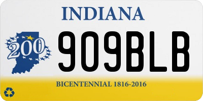 IN license plate 909BLB