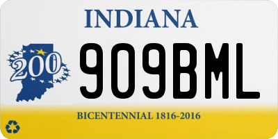 IN license plate 909BML
