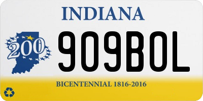 IN license plate 909BOL
