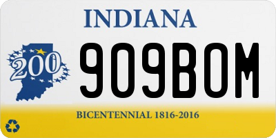 IN license plate 909BOM