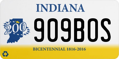 IN license plate 909BOS