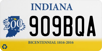 IN license plate 909BQA