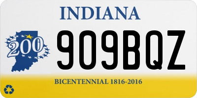 IN license plate 909BQZ