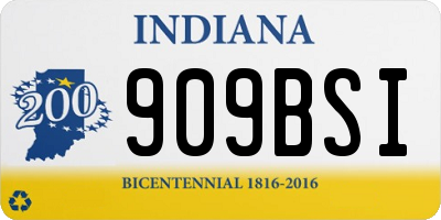 IN license plate 909BSI