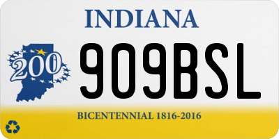 IN license plate 909BSL