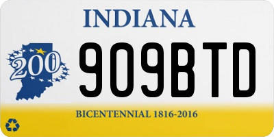 IN license plate 909BTD