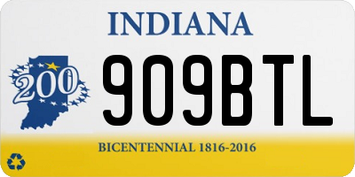 IN license plate 909BTL
