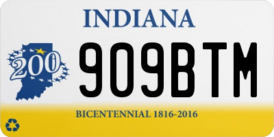 IN license plate 909BTM