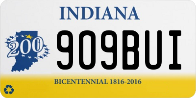 IN license plate 909BUI