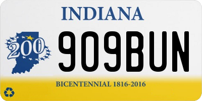 IN license plate 909BUN