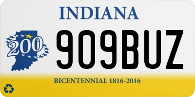 IN license plate 909BUZ