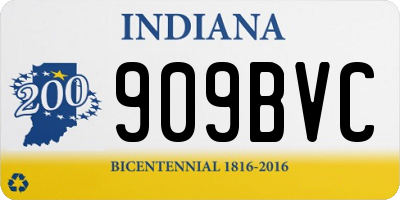 IN license plate 909BVC