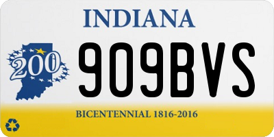 IN license plate 909BVS