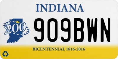 IN license plate 909BWN
