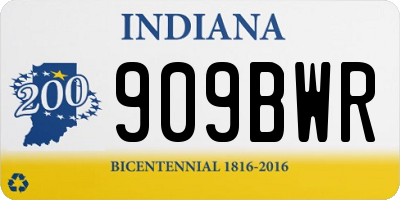 IN license plate 909BWR