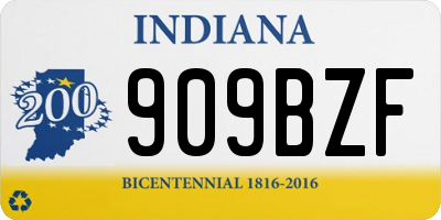 IN license plate 909BZF