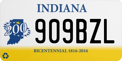 IN license plate 909BZL
