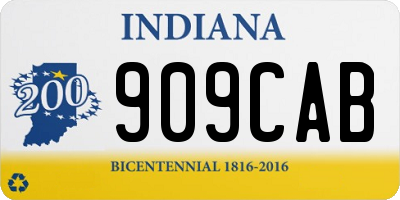 IN license plate 909CAB
