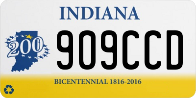 IN license plate 909CCD