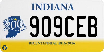 IN license plate 909CEB