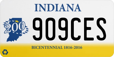 IN license plate 909CES