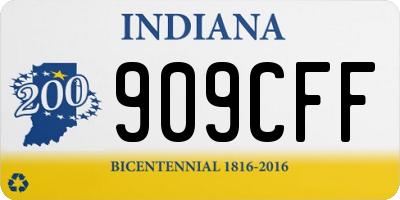 IN license plate 909CFF