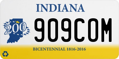 IN license plate 909COM