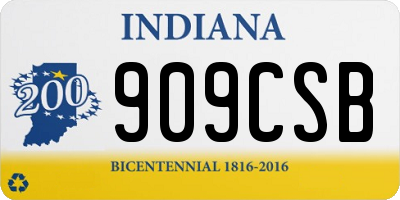 IN license plate 909CSB