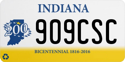 IN license plate 909CSC