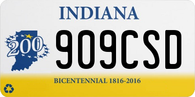 IN license plate 909CSD