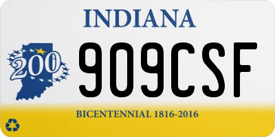 IN license plate 909CSF