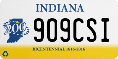 IN license plate 909CSI