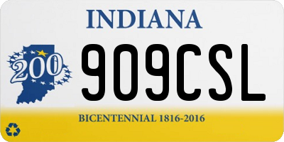 IN license plate 909CSL