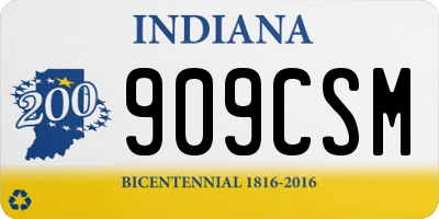 IN license plate 909CSM
