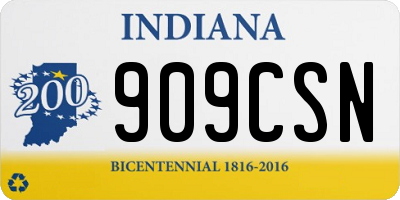 IN license plate 909CSN