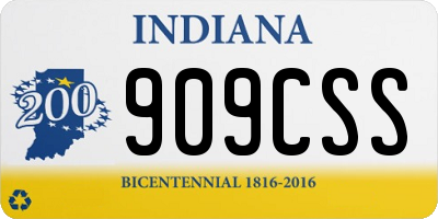 IN license plate 909CSS