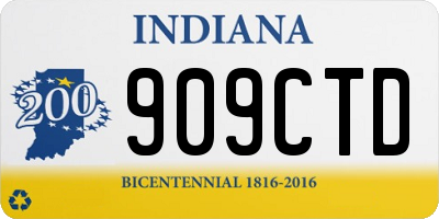 IN license plate 909CTD