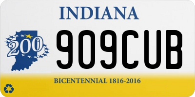 IN license plate 909CUB