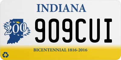IN license plate 909CUI