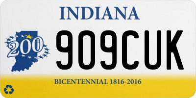IN license plate 909CUK