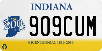 IN license plate 909CUM