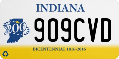 IN license plate 909CVD