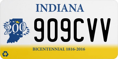 IN license plate 909CVV