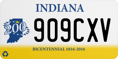 IN license plate 909CXV