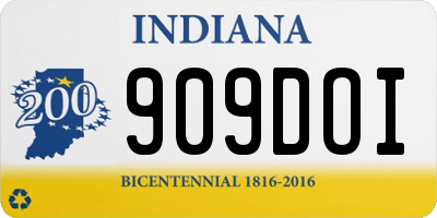 IN license plate 909DOI