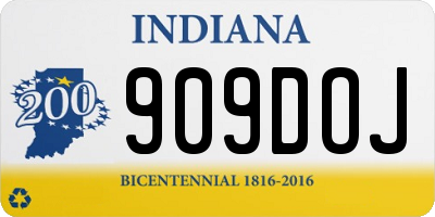 IN license plate 909DOJ